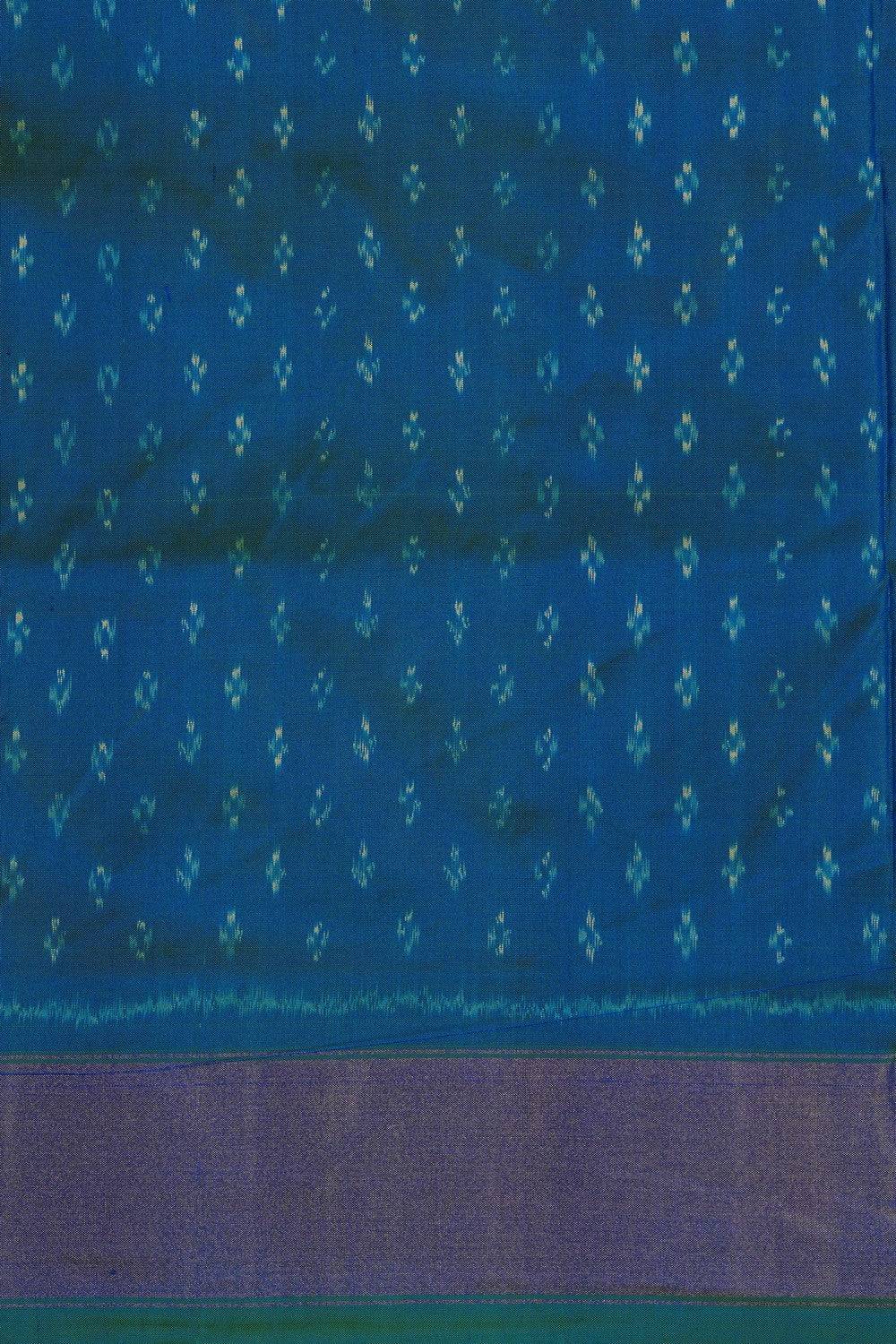 Image of Pochampally Ikat Silk Teal Green Saree