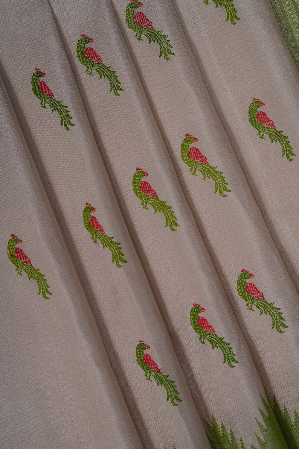 Image of Gadwal Silk Beige Saree