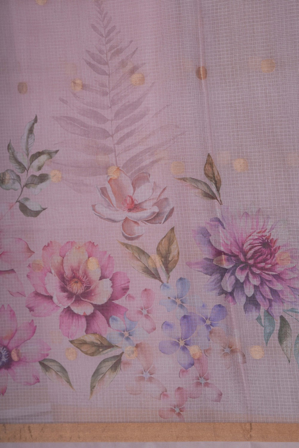 Image of Kota Floral Print Saree