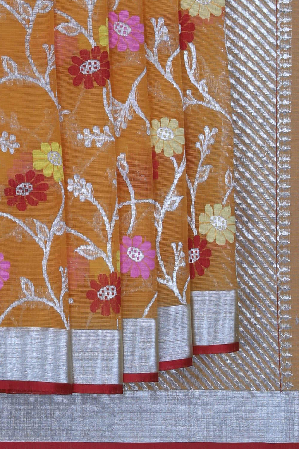 Image of Kota Brocade Orange Saree