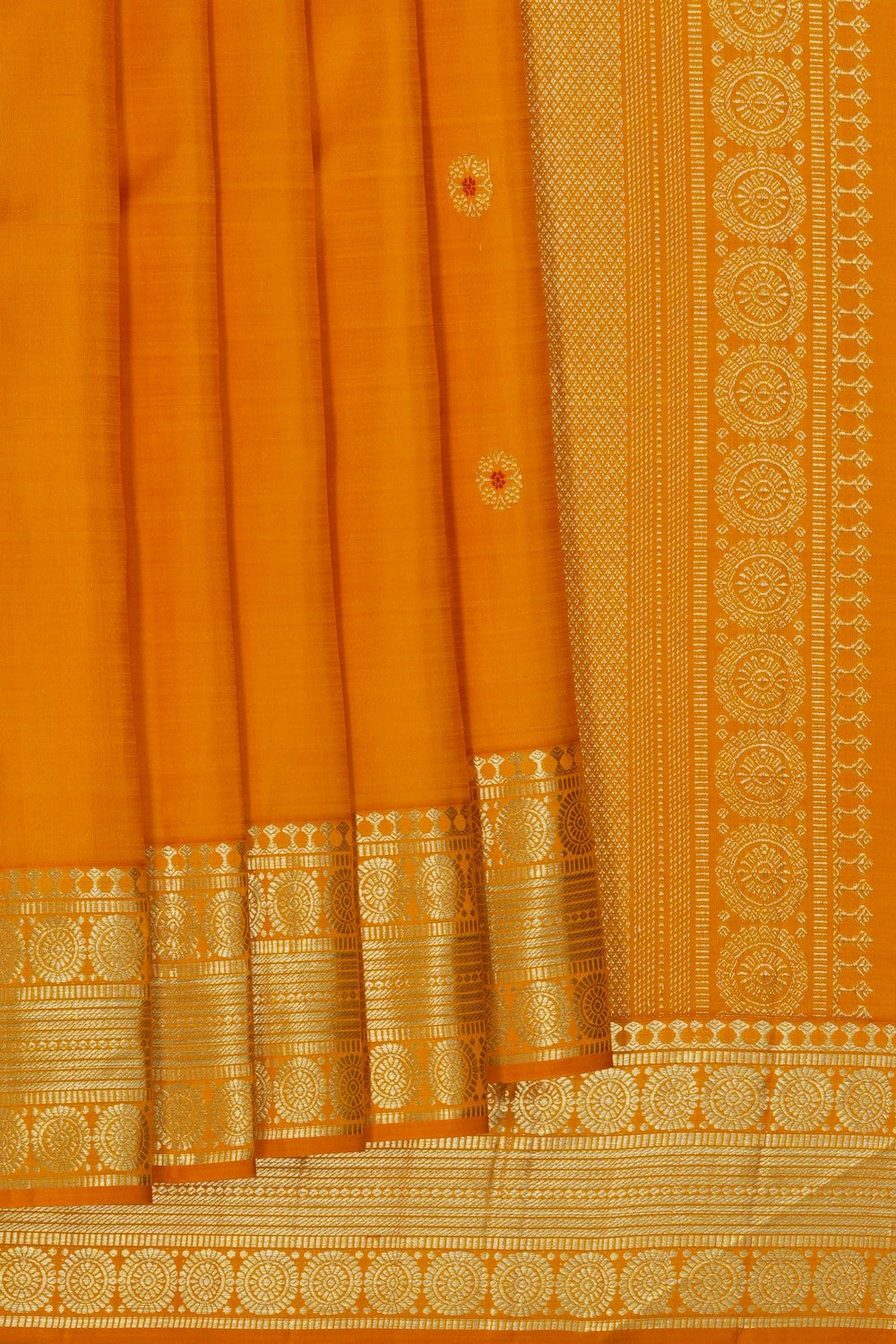 Image of A Kanjivaram Silk Yellow Saree