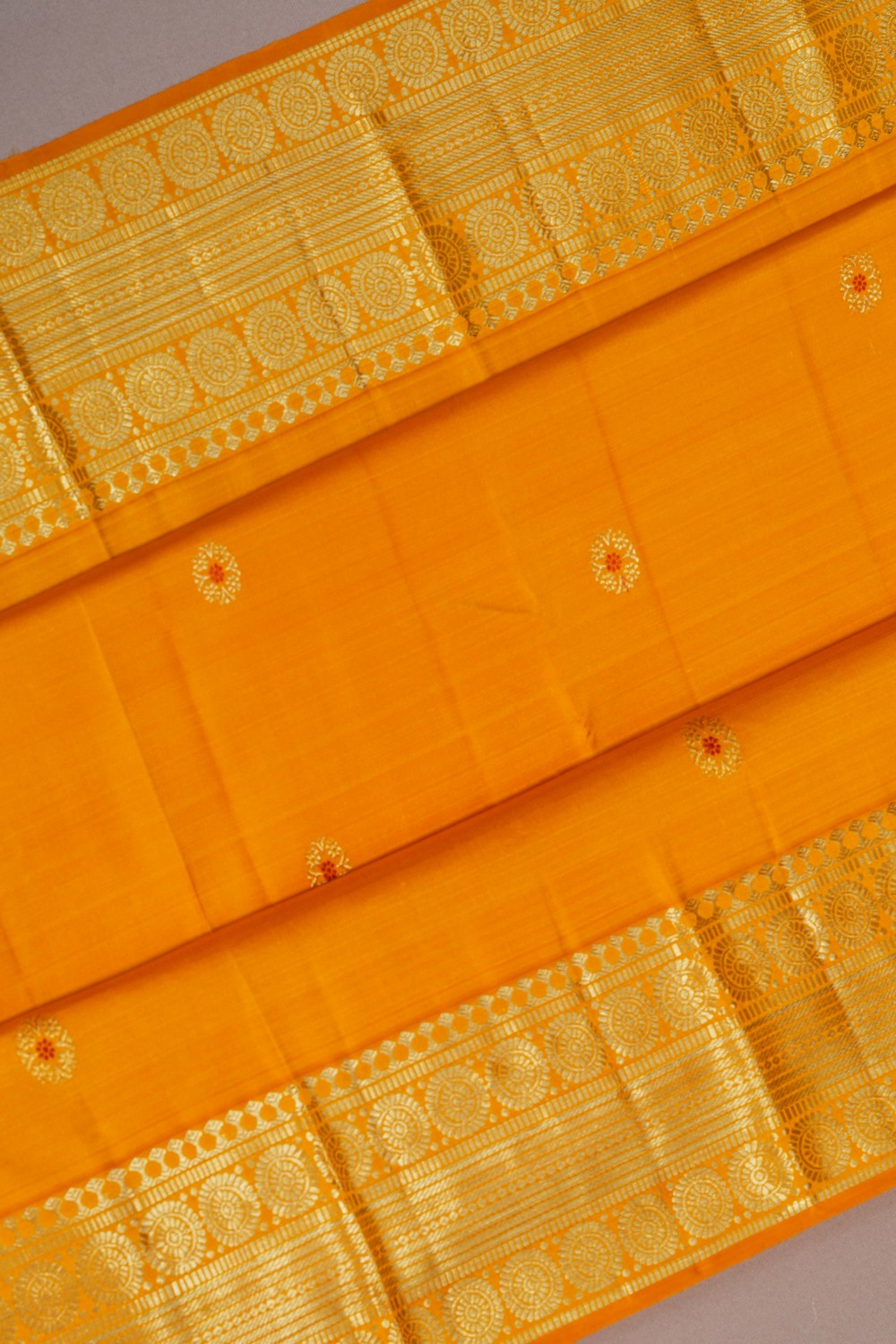 Image of A Kanjivaram Silk Yellow Saree
