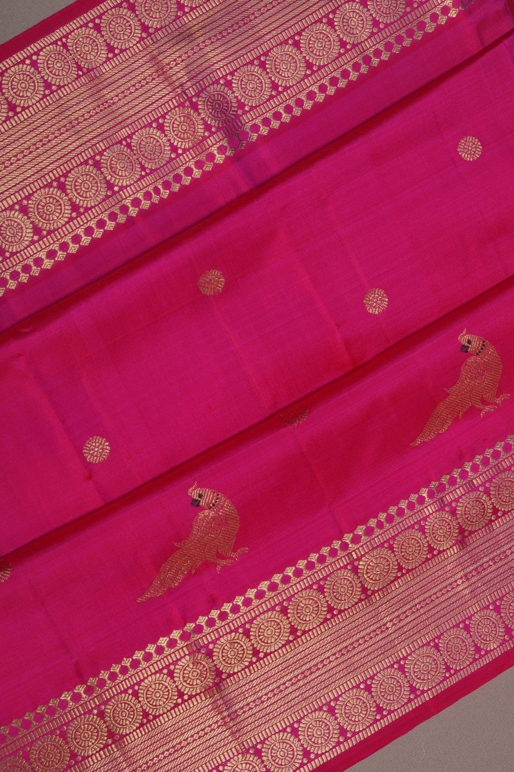 Image of A Kanjivaram Silk Pink Saree
