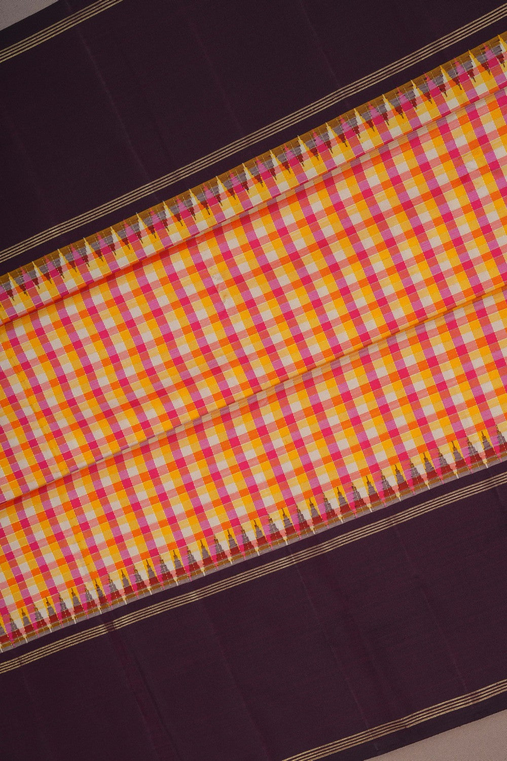 Image of A Kanjivaram Silk Kattam Saree
