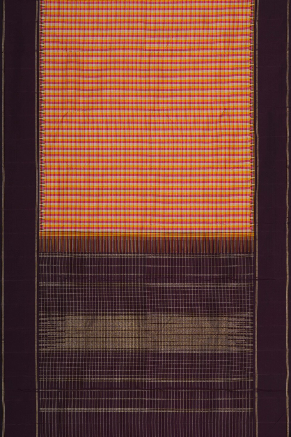 Image of A Kanjivaram Silk Kattam Saree