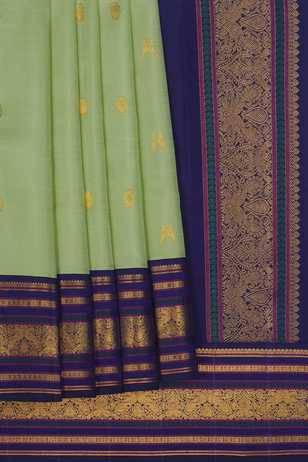 Image of A Kanjivaram Silk Mint Green Saree