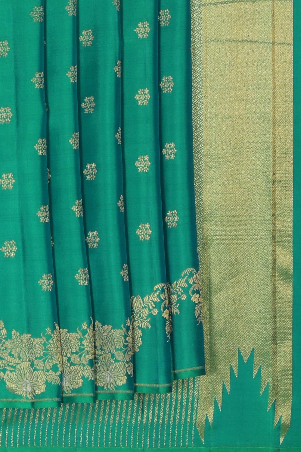Image of South Silk Teal-Green Saree
