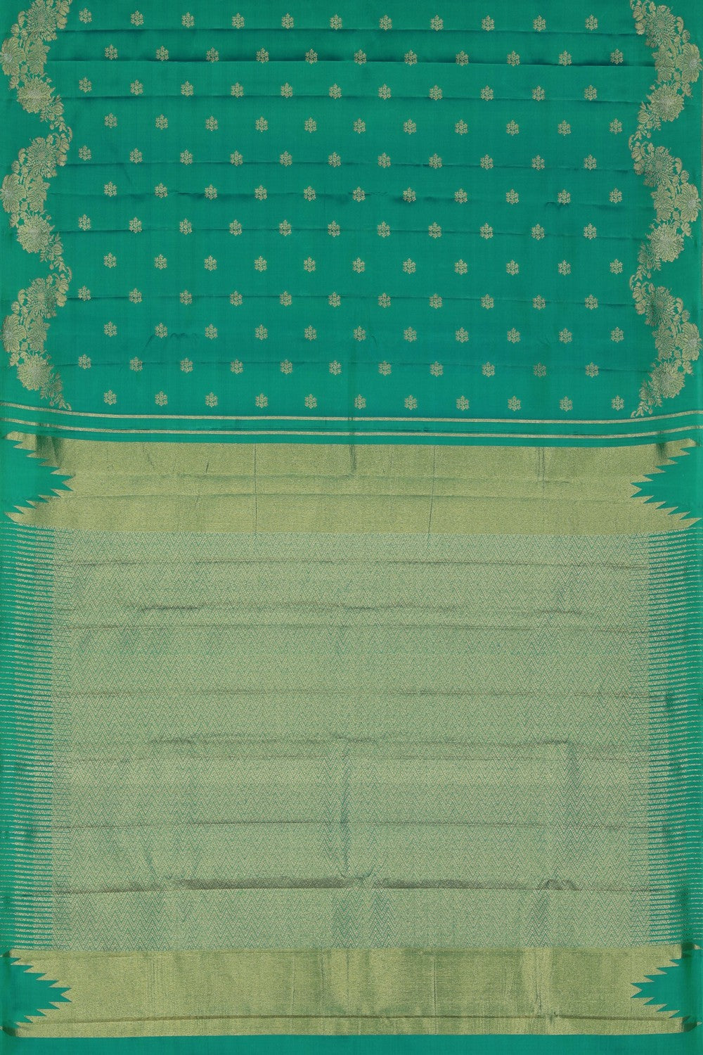Image of South Silk Teal-Green Saree