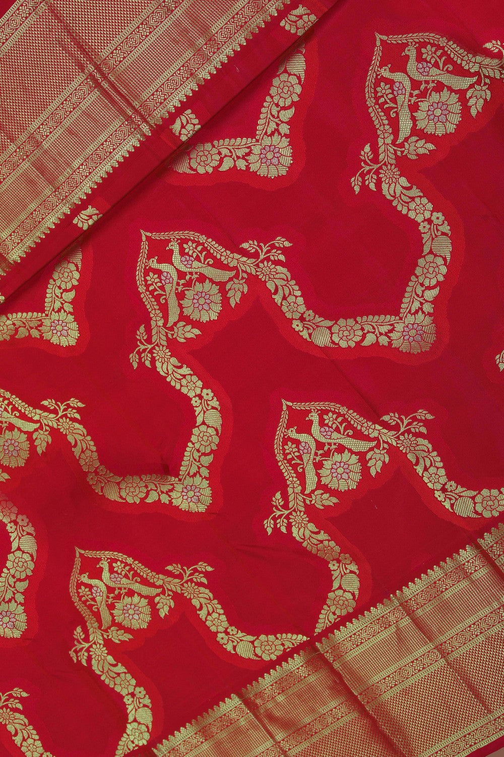 Image of South Silk Brocade Red Saree