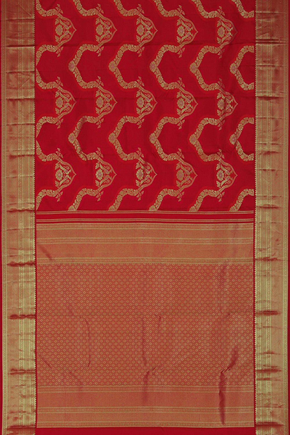 Image of South Silk Brocade Red Saree