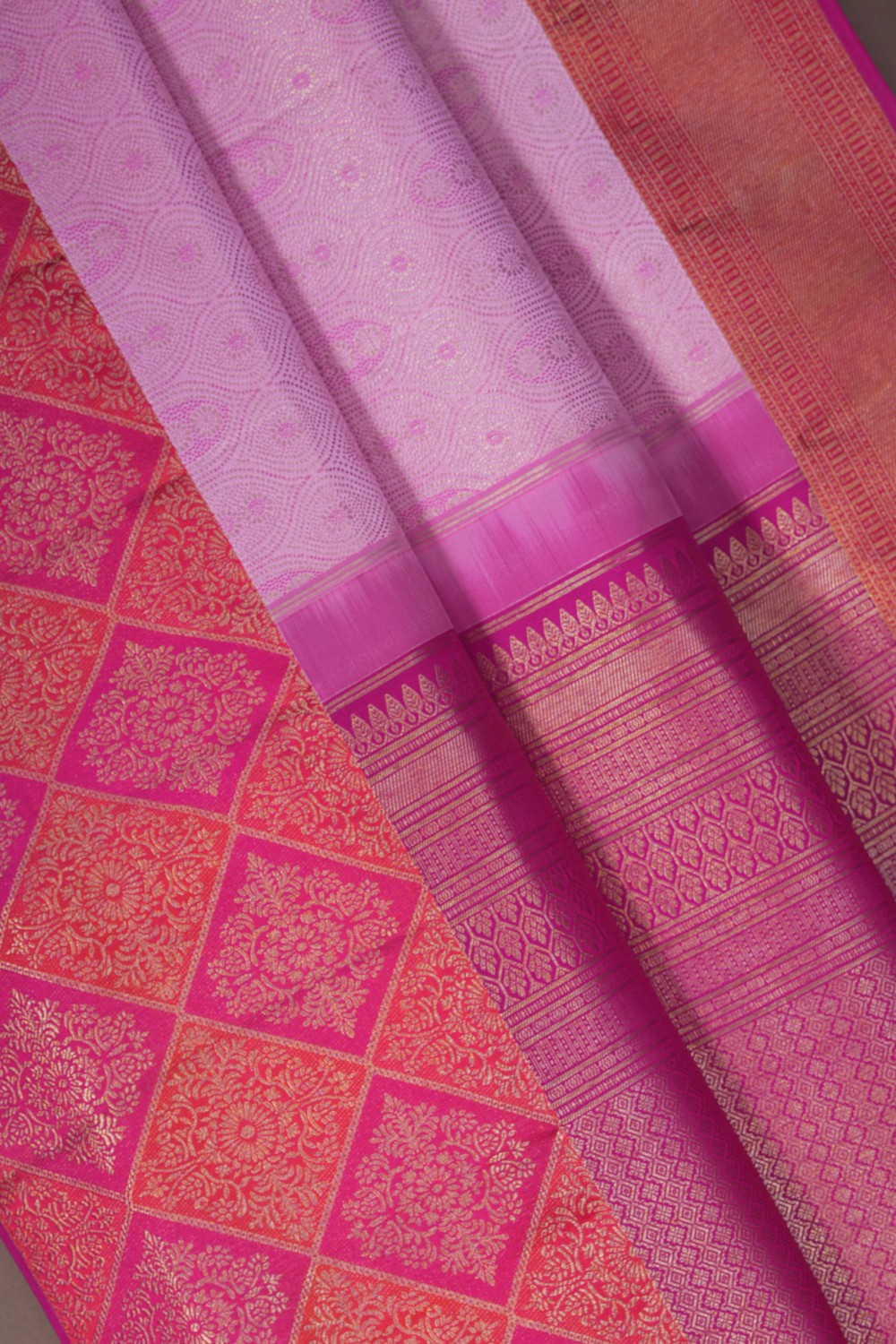 Image of South Silk Brocade Mauve Saree