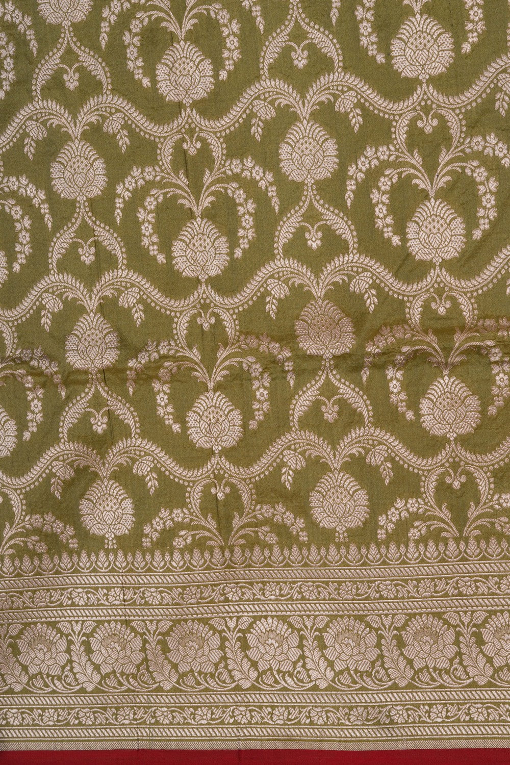 Image of Banarasi Silk Brocade Green Saree