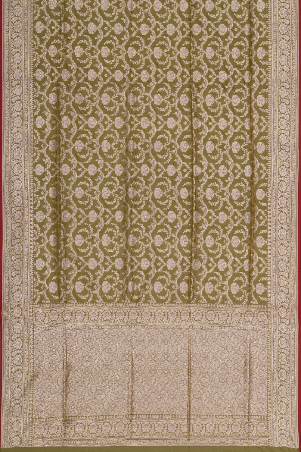 Image of Banarasi Silk Brocade Green Saree