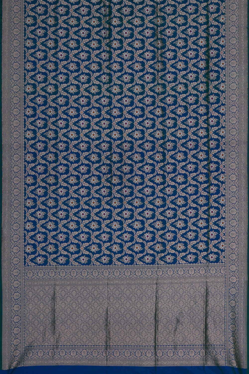 Image of Banarasi Silk Brocade Blue Saree