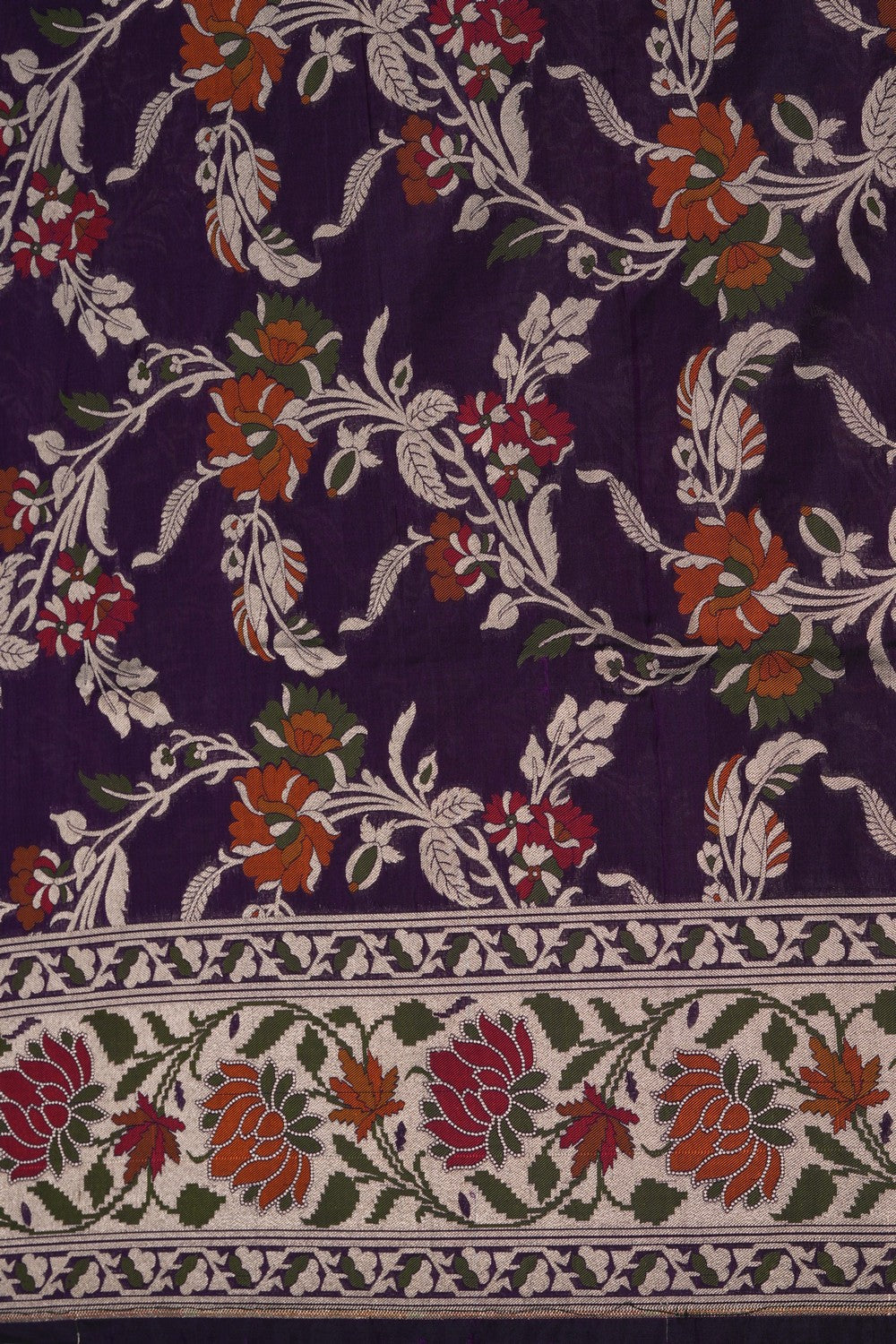 Image of Banarasi Silk Brocade Purple Saree
