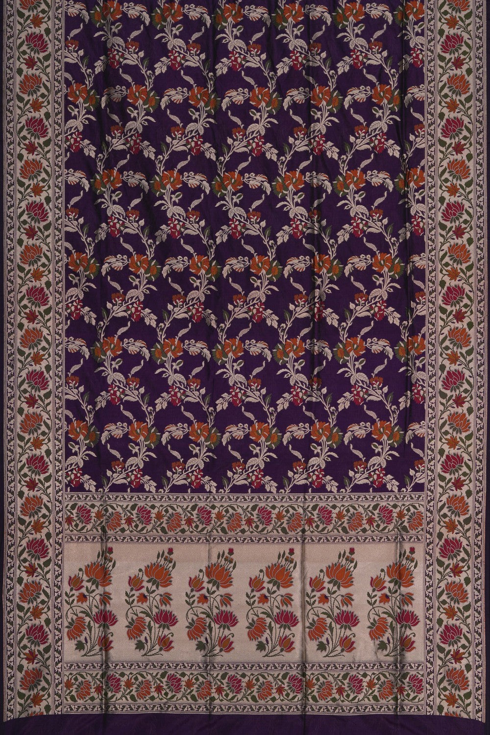 Image of Banarasi Silk Brocade Purple Saree