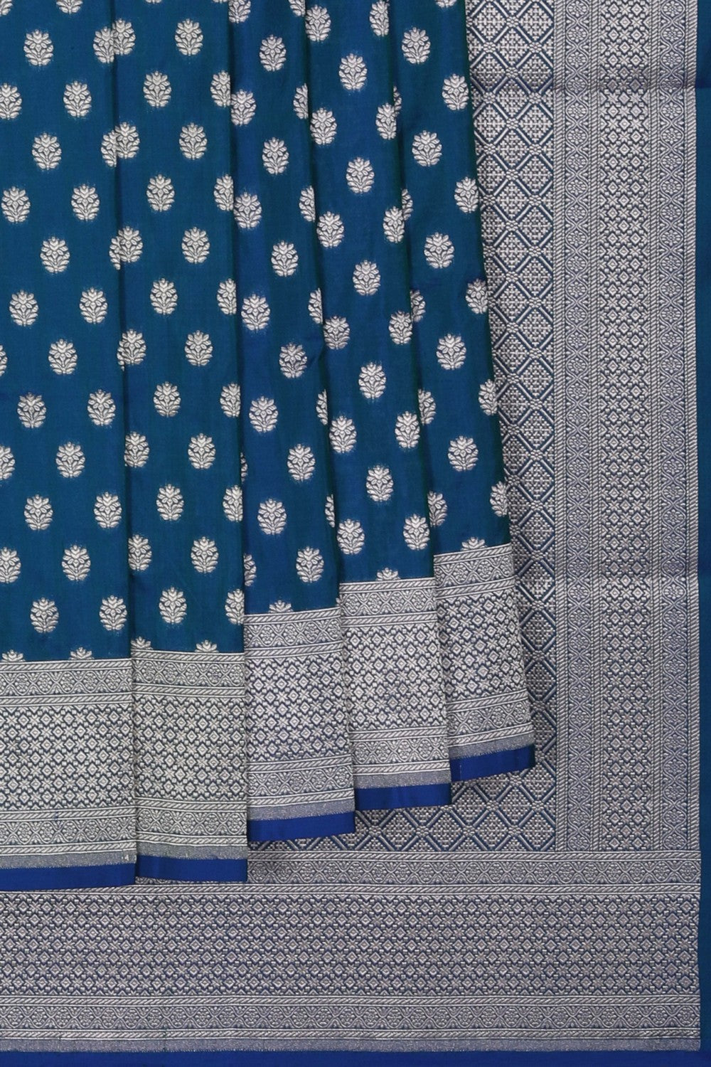 Image of Banarasi Silk Brocade Blue Saree