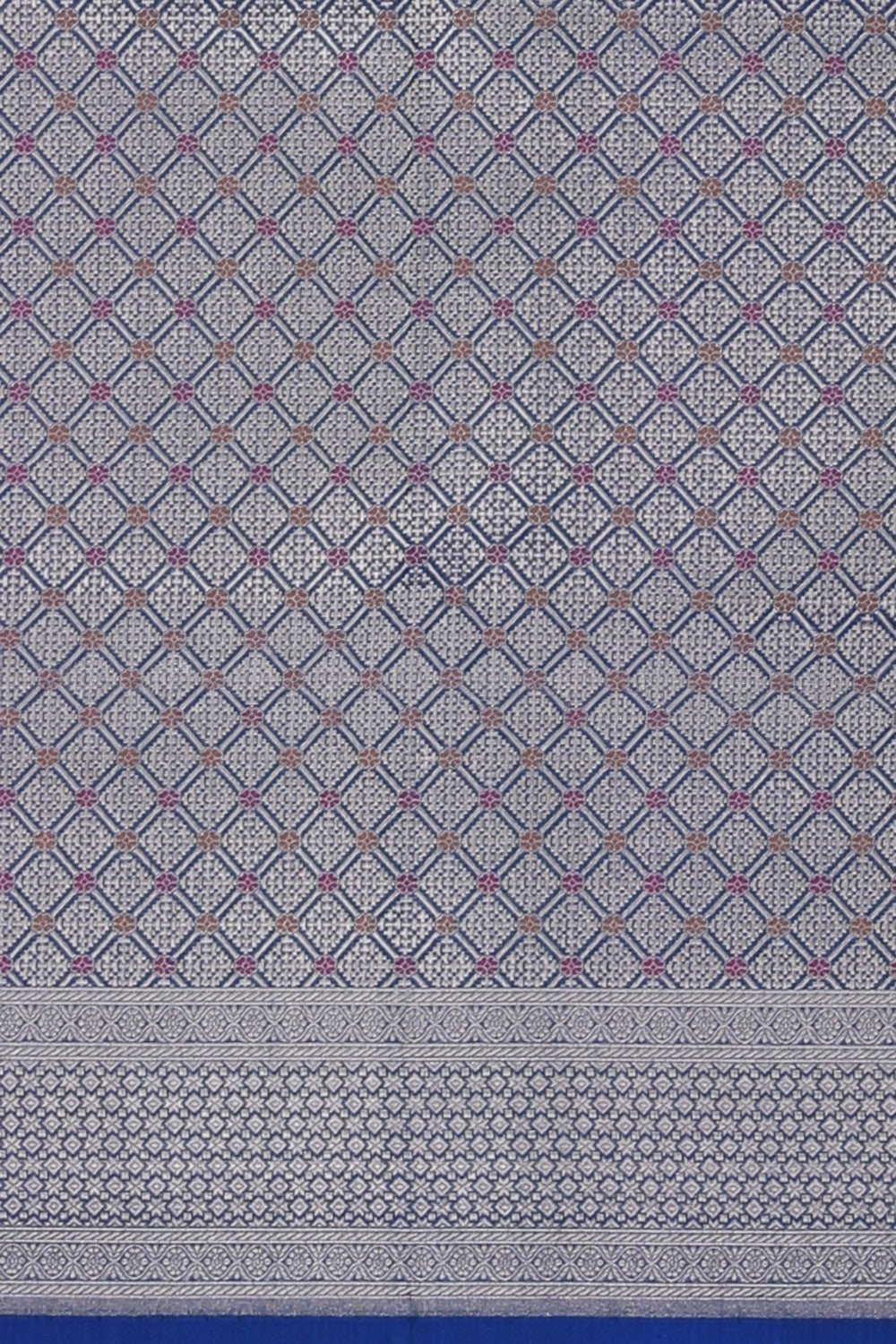 Image of Banarasi Silk Brocade Blue Saree