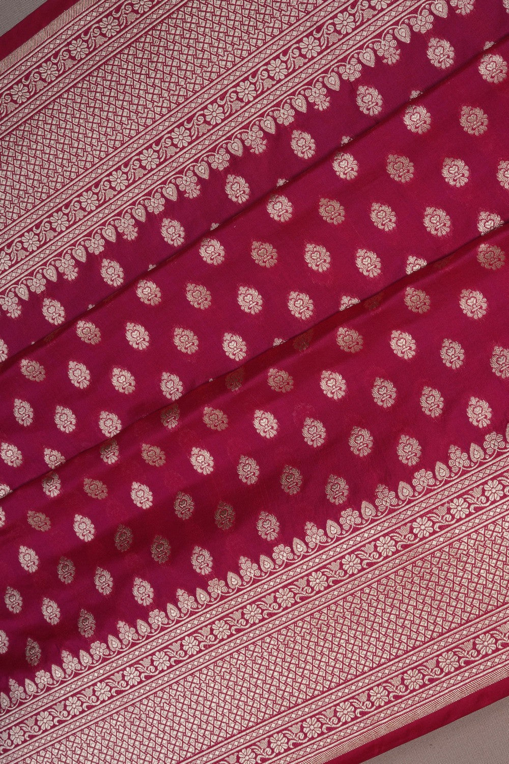 Image of Banarasi Silk Brocade Plum-Pink Saree