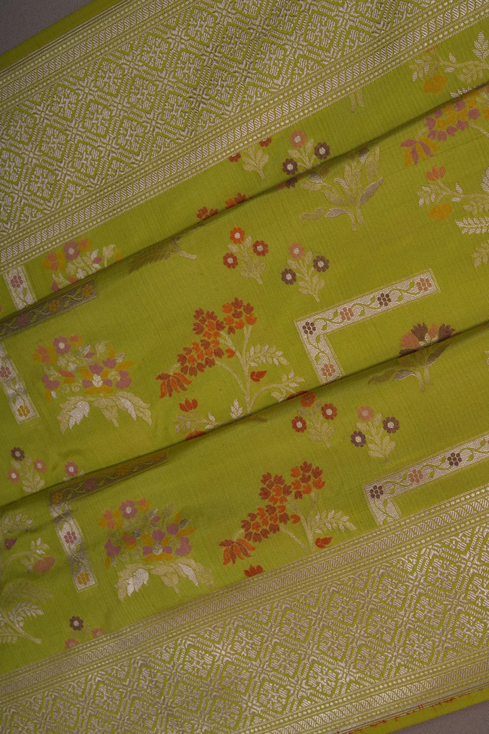 Image of Banarasi Silk Brocade Green Saree