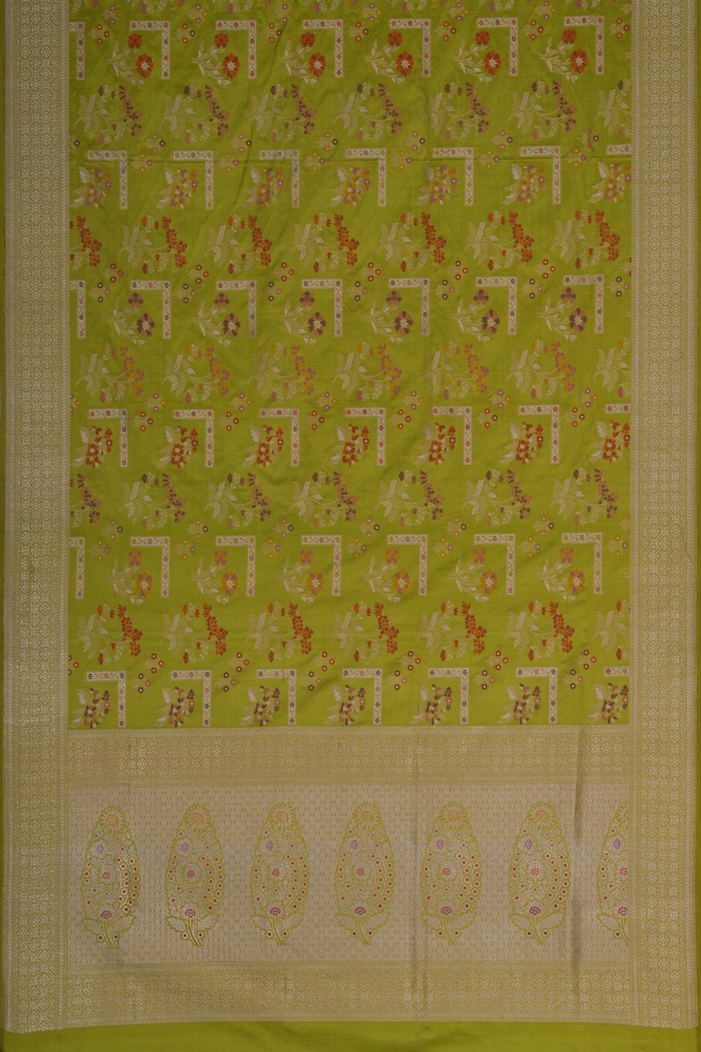 Image of Banarasi Silk Brocade Green Saree