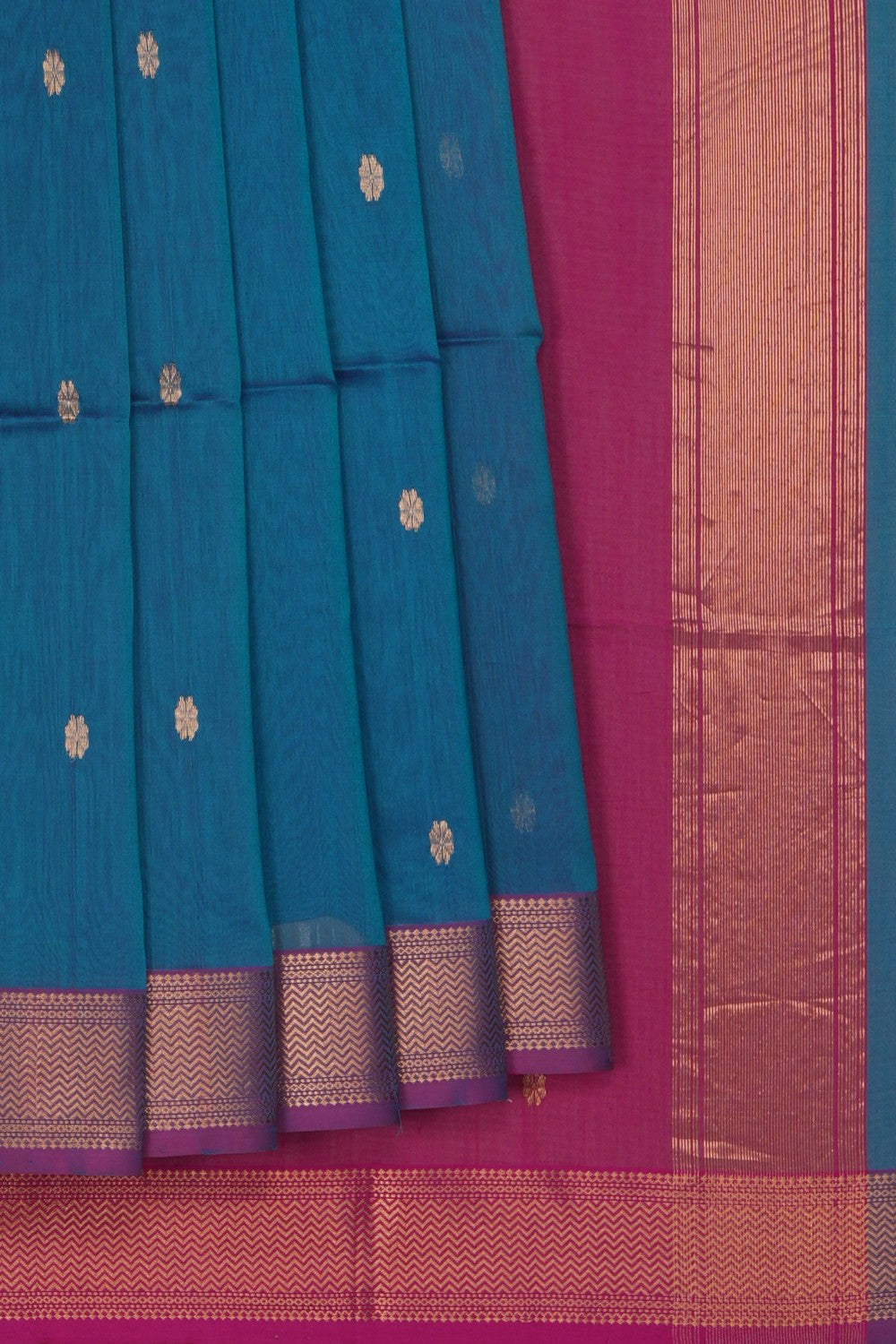Image of Maheshwari Smoky Blue Saree