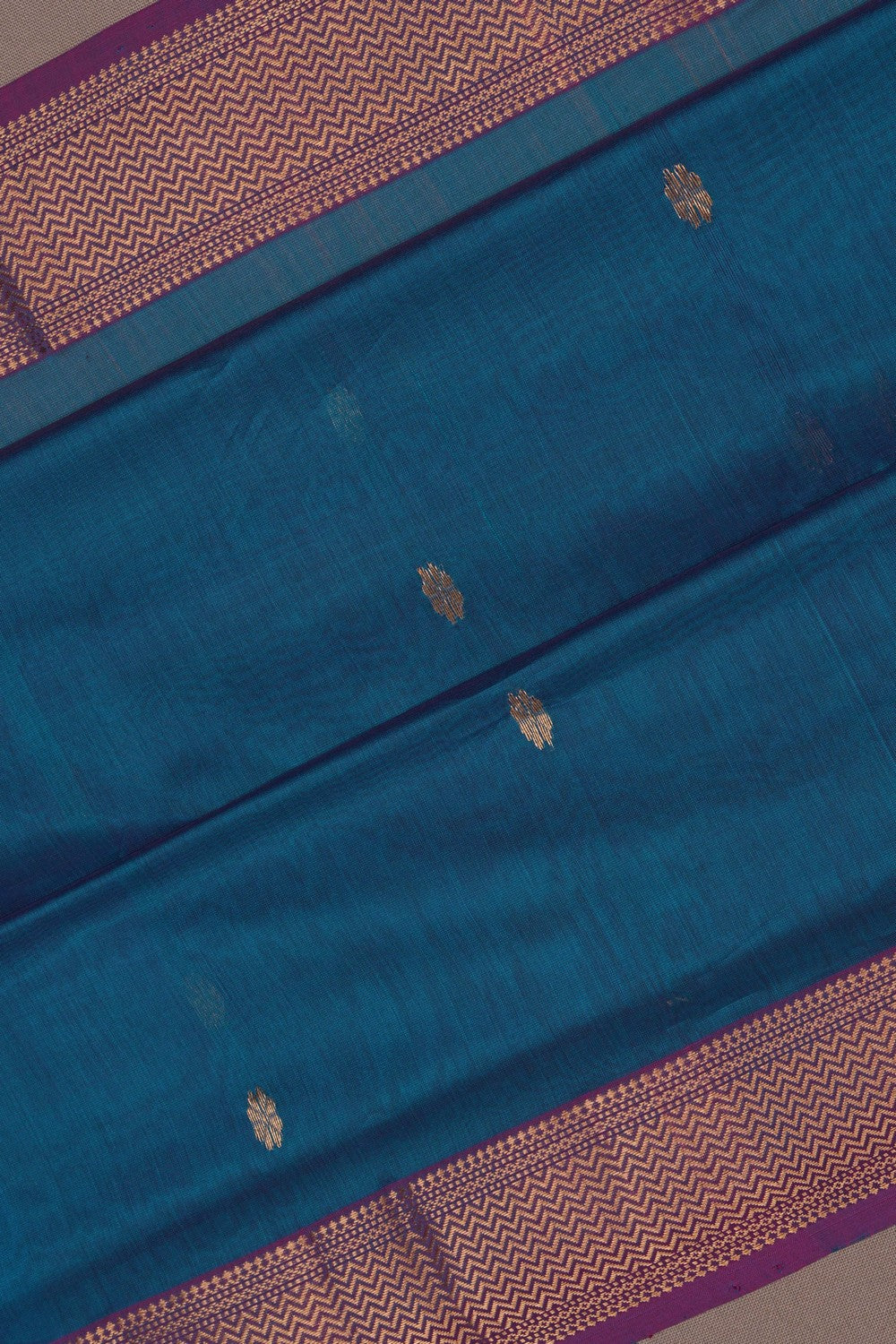 Image of Maheshwari Smoky Blue Saree