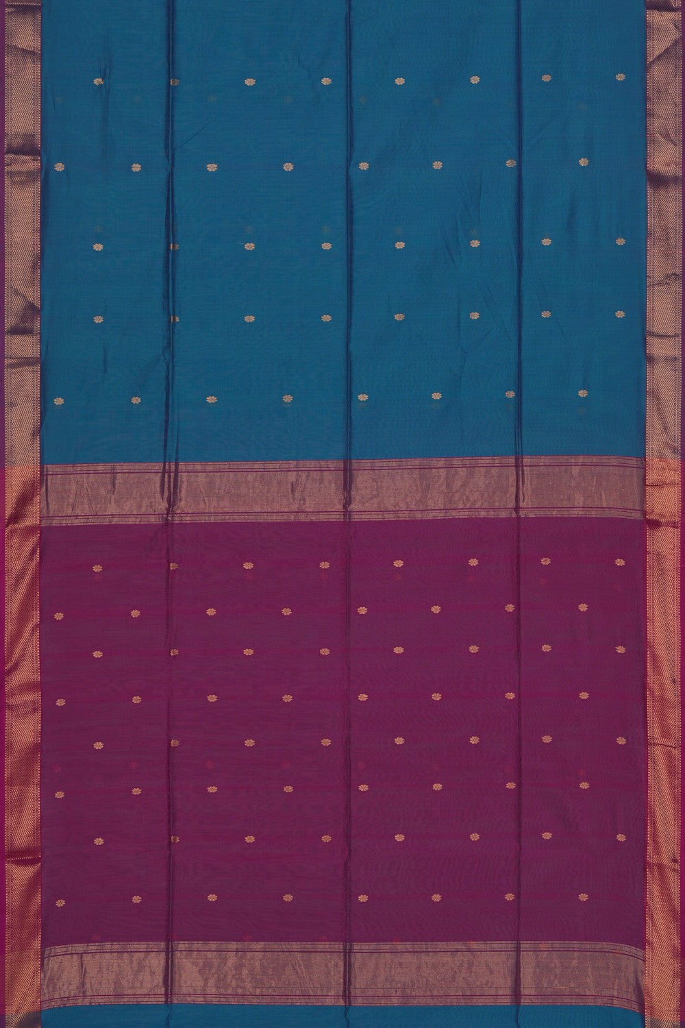 Image of Maheshwari Smoky Blue Saree