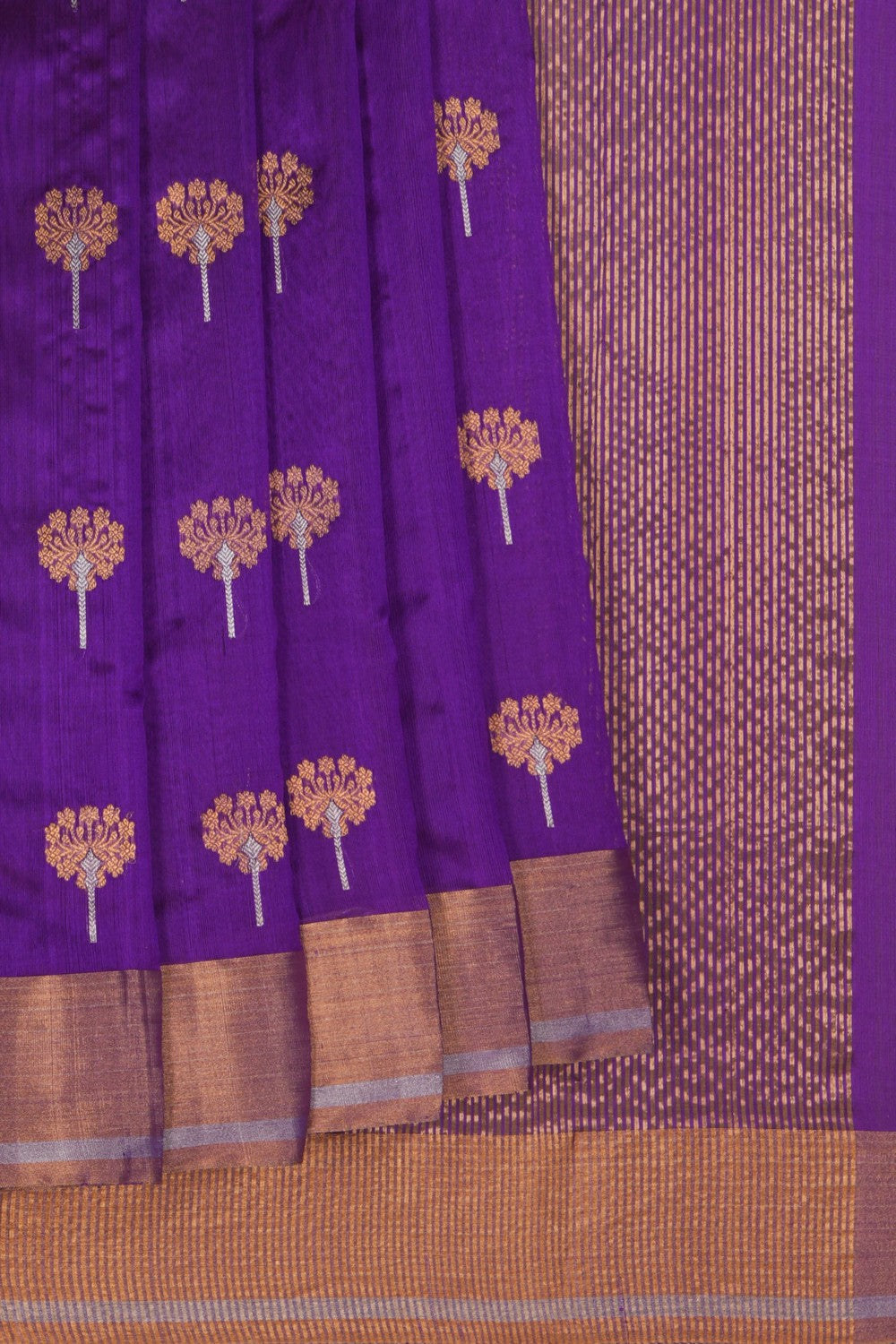 Image of Chanderi Silk Purple Saree