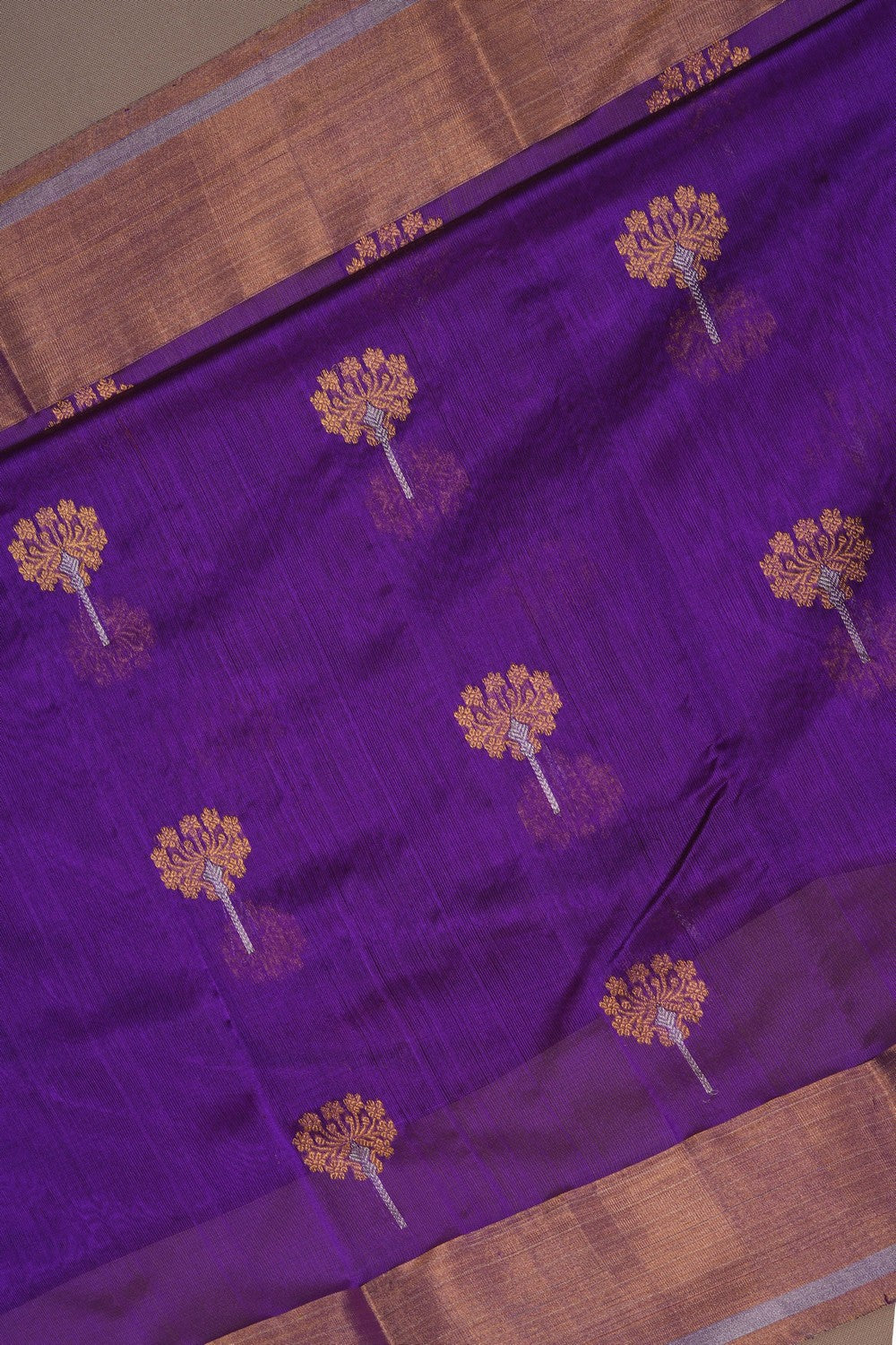 Image of Chanderi Silk Purple Saree