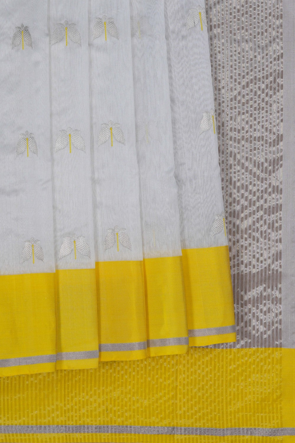 Image of Chanderi Silk White Saree