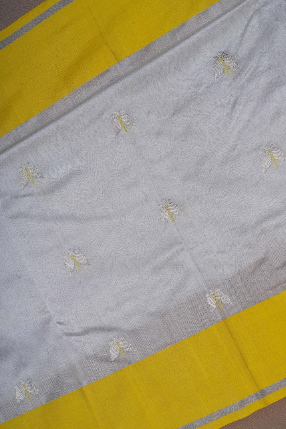 Image of Chanderi Silk White Saree