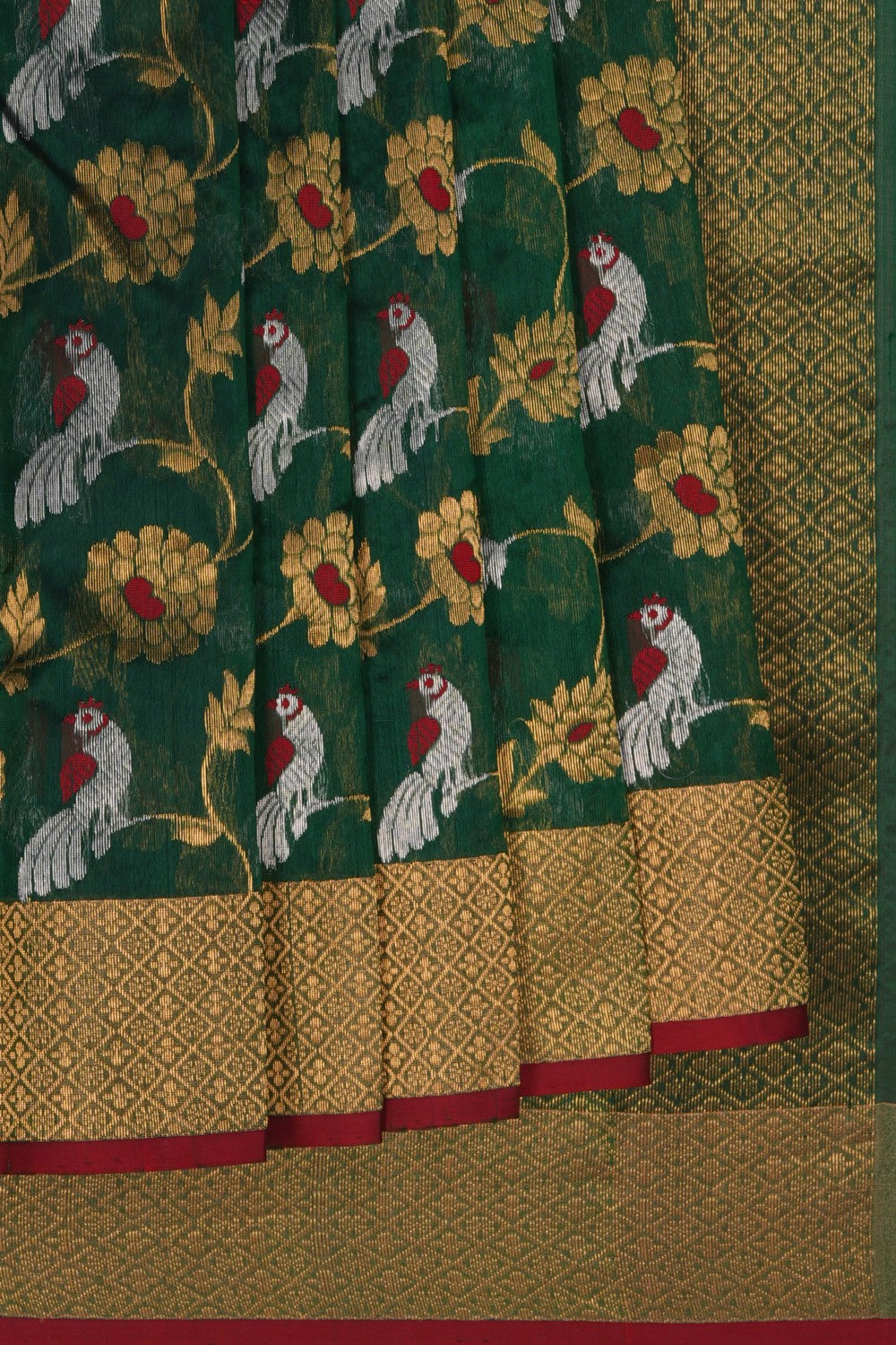 Image of Chanderi Brocade Green Saree