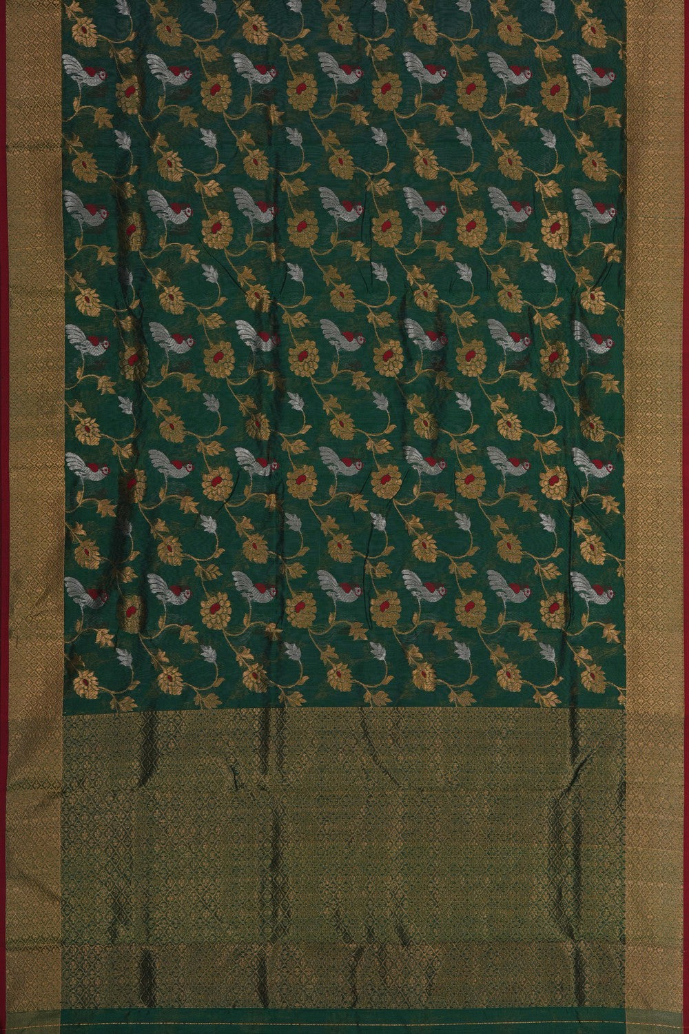 Image of Chanderi Brocade Green Saree