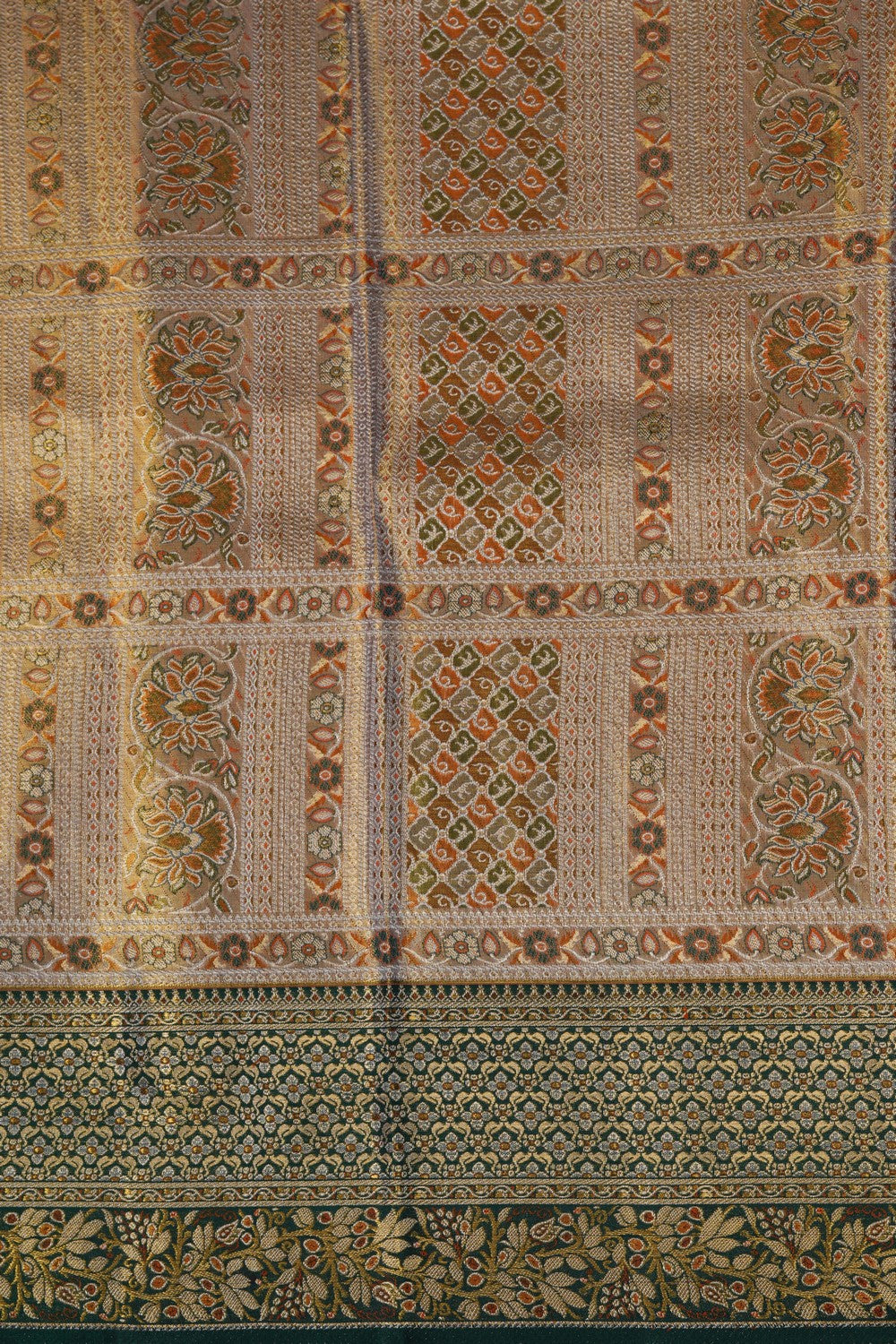 Image of Gold Tissue Brocade Kanjivaram Silk Saree
