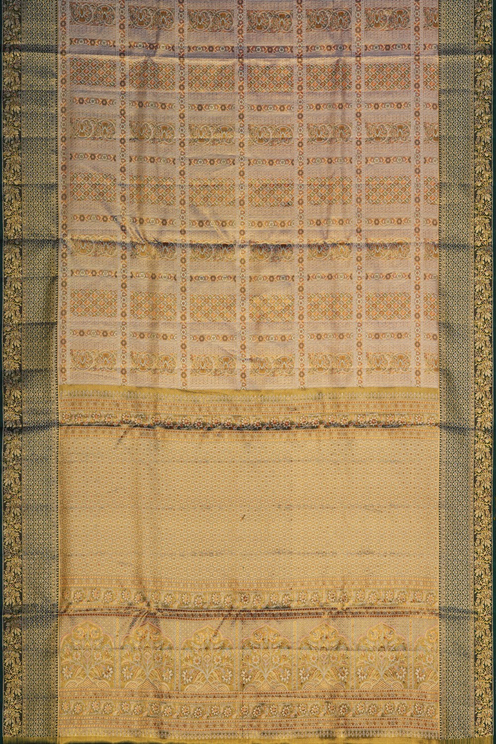 Image of Gold Tissue Brocade Kanjivaram Silk Saree