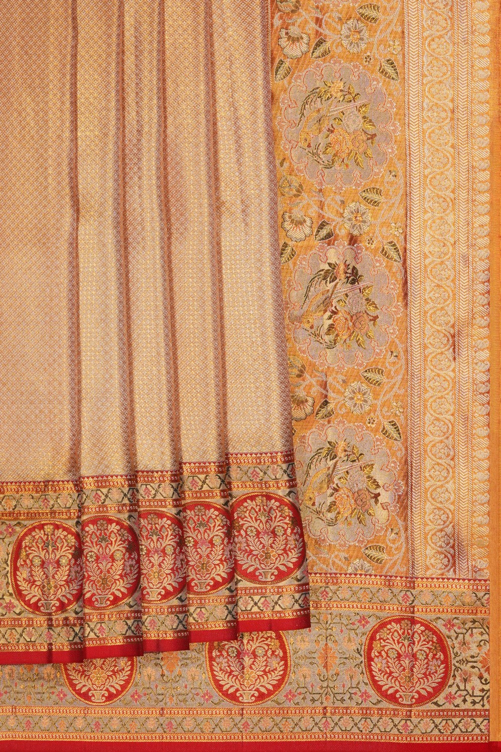 Image of Gold Tissue Brocade Kanjivaram Silk Saree