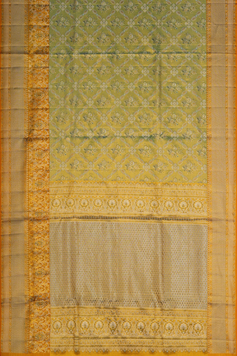 Image of Gold Tissue Brocade Kanjivaram Silk Saree