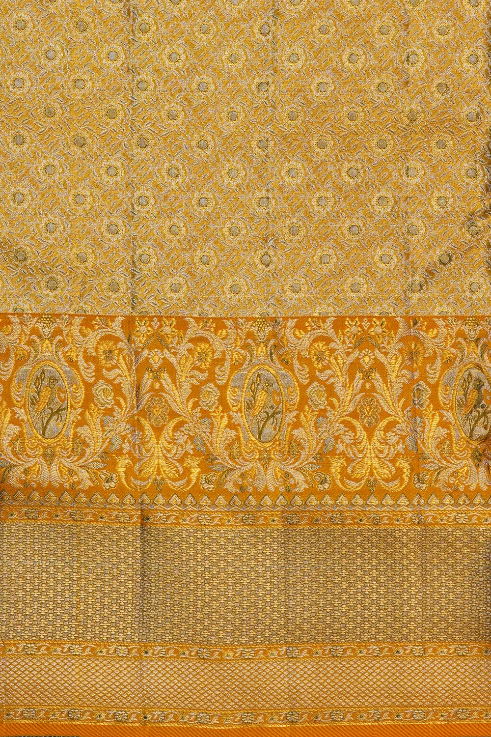 Image of Gold Tissue Brocade Kanjivaram Silk Saree
