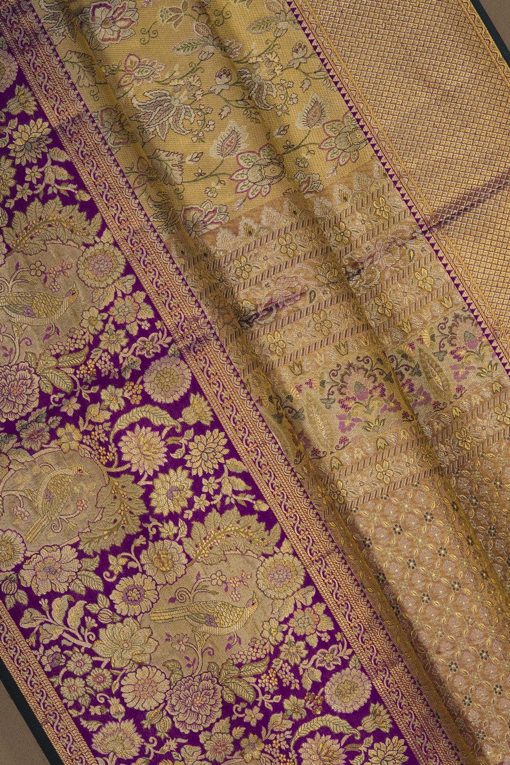 Image of Gold Tissue Brocade Kanjivaram Silk Saree