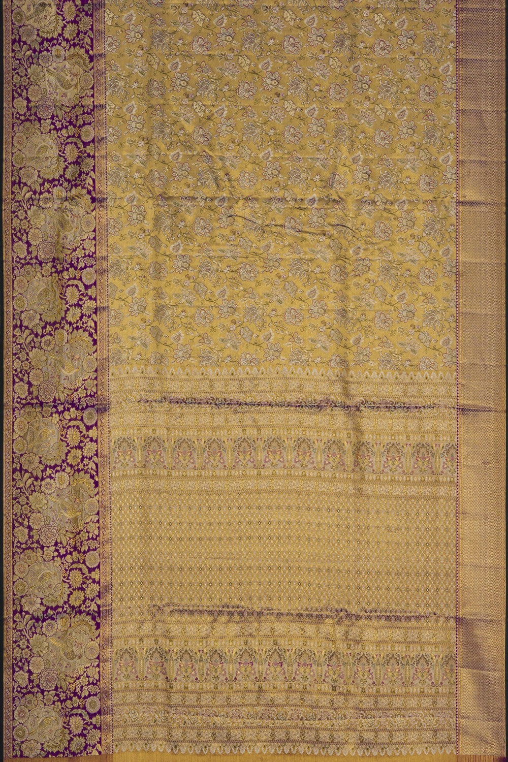 Image of Gold Tissue Brocade Kanjivaram Silk Saree