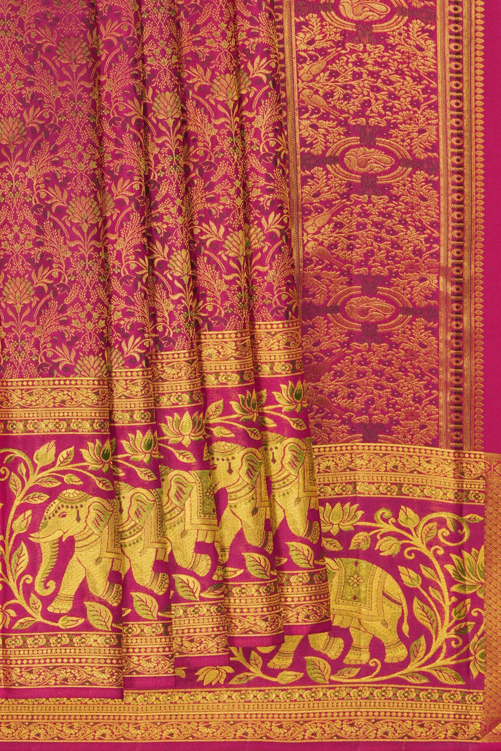 Image of Kanchipattu Brocade Pink Saree
