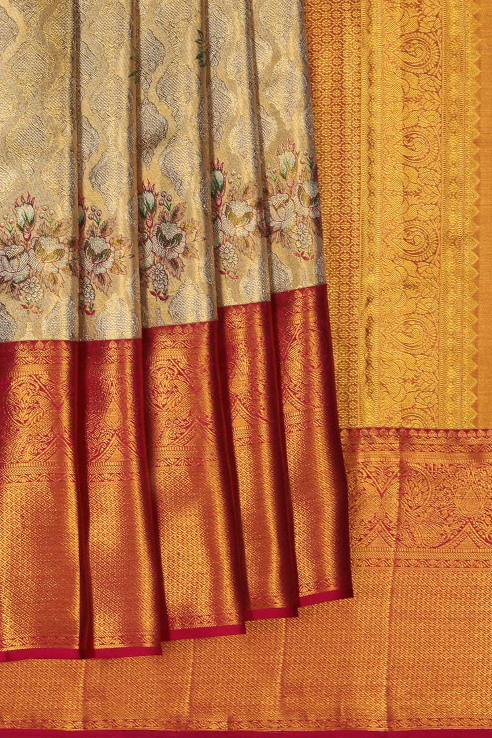 Image of Kanchipattu Brocade Gold Saree