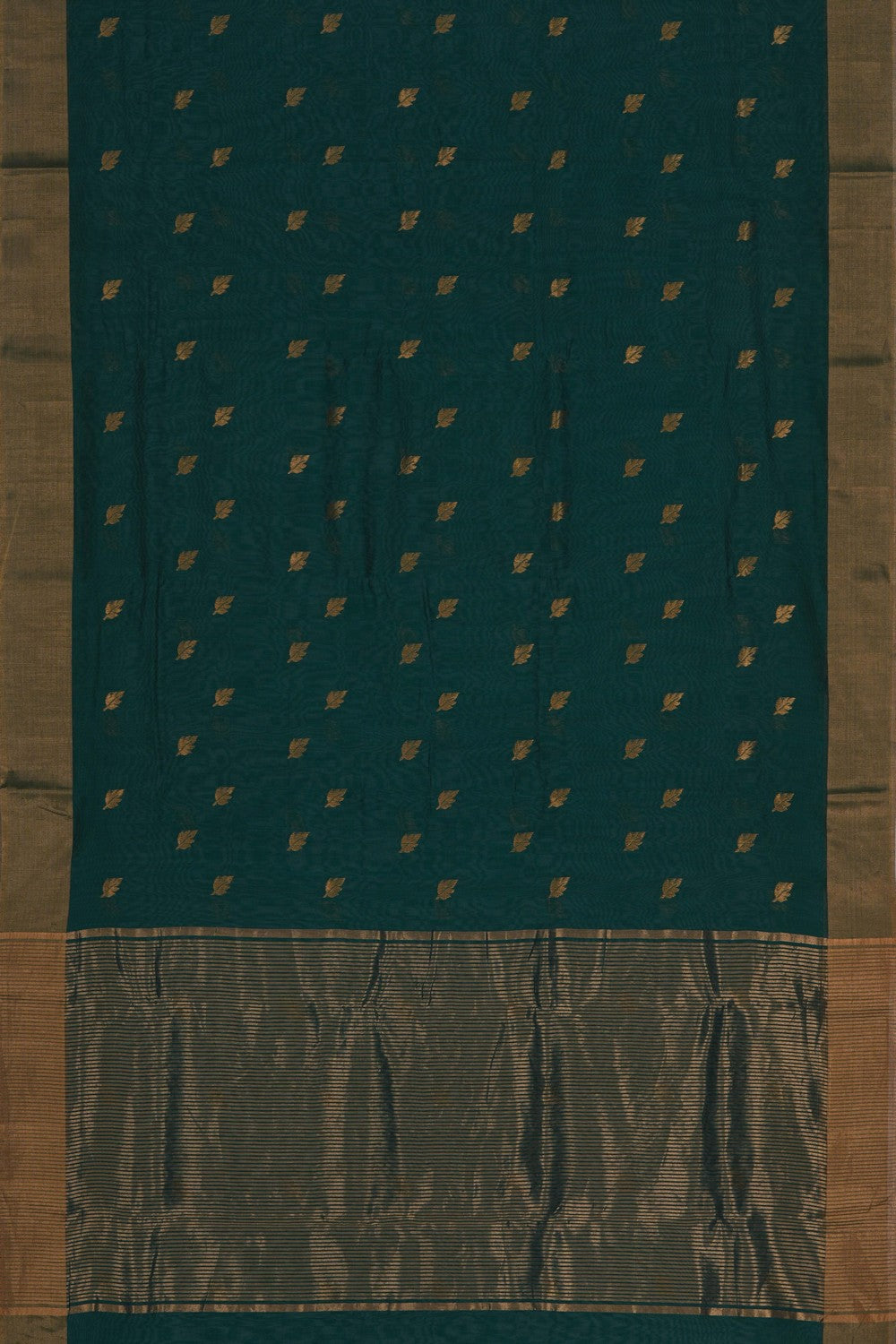 Image of Chanderi Silk Cotton Green Saree