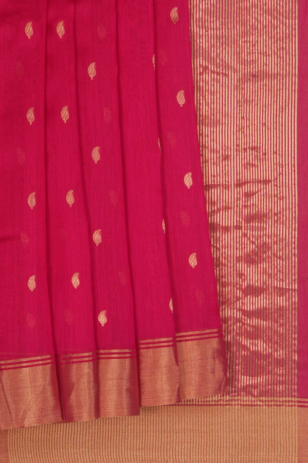 Image of Chanderi Silk Cotton Pink Saree