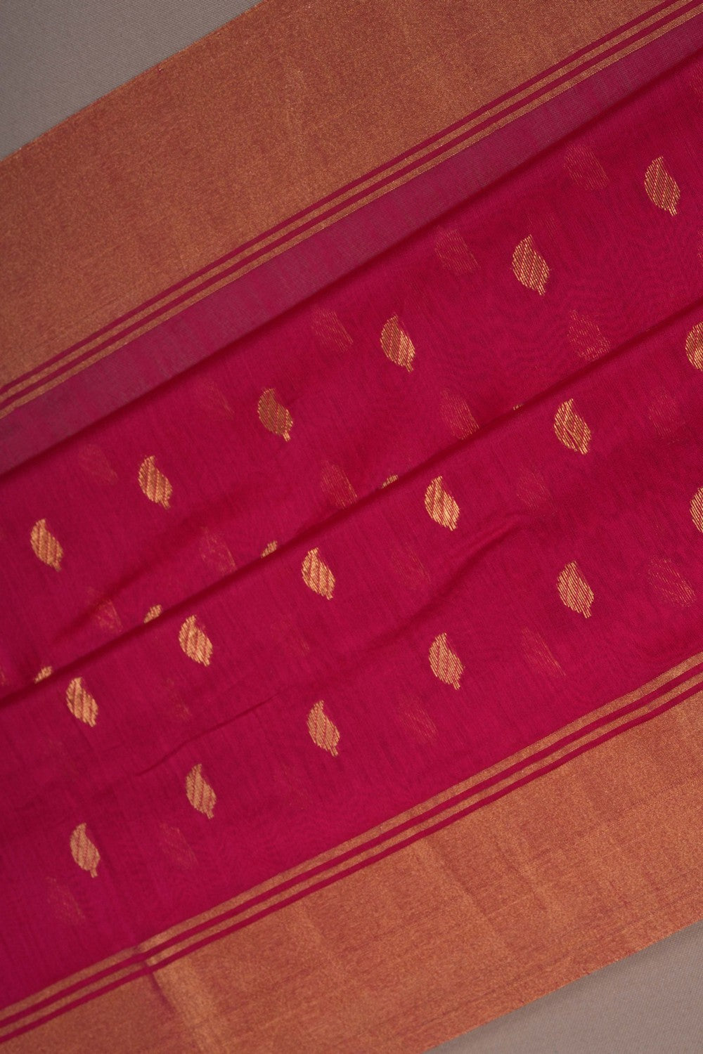 Image of Chanderi Silk Cotton Pink Saree