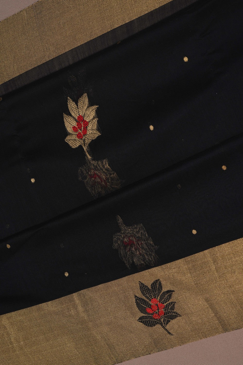 Image of Chanderi Black Saree