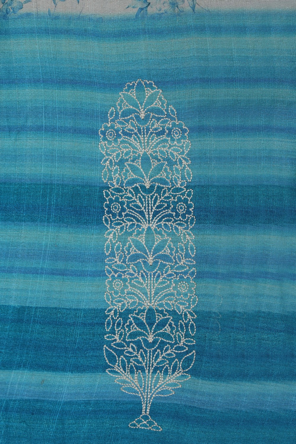 Image of A Tussar Silk Embroidered Saree