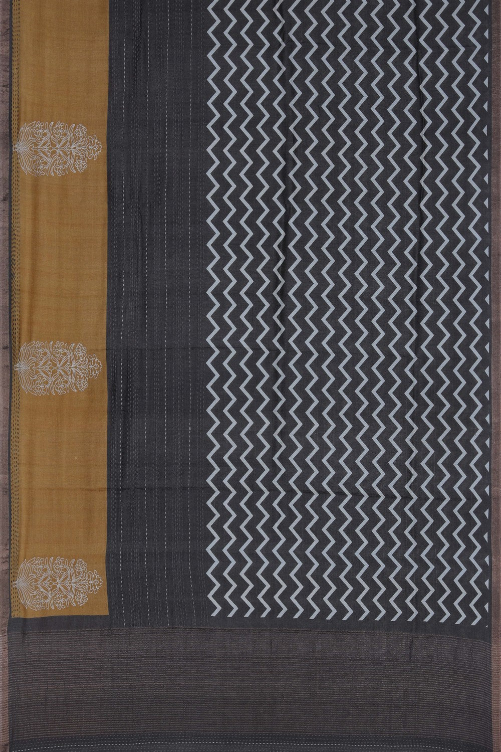 Image of A Tussar Silk Embroidered Saree