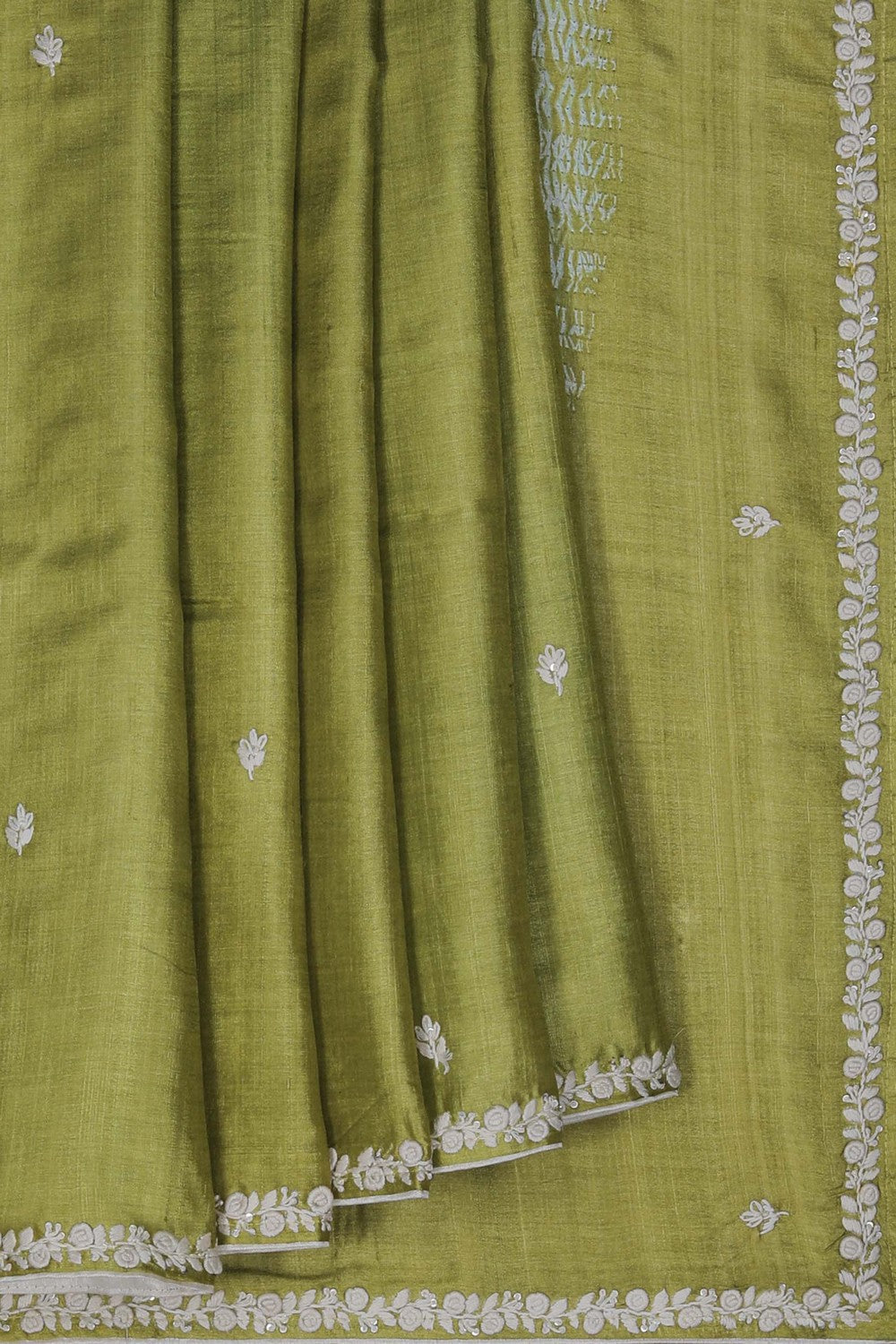 Image of A Tussar Silk Embroidered Saree